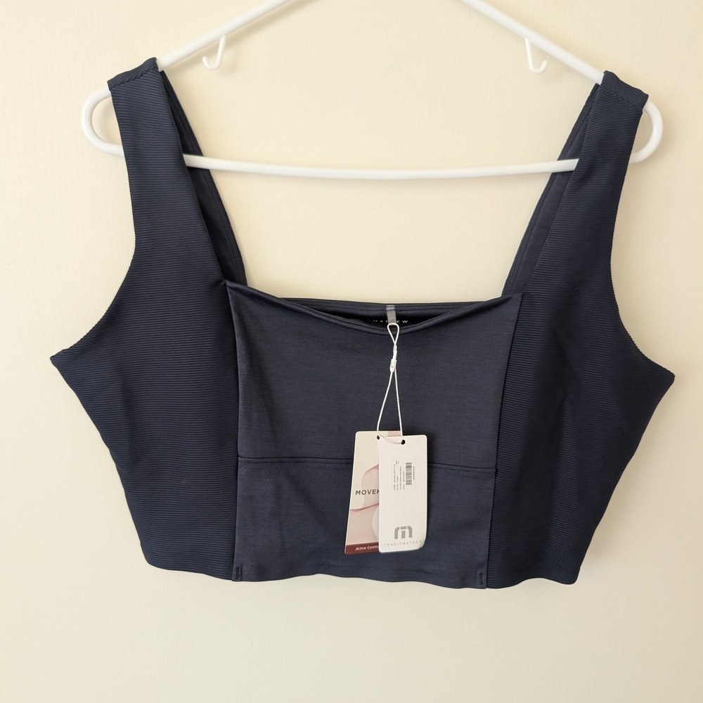 Travis Mathew Womens XL NWT Moveknit Sport Top Blue Activewear Workout Yoga